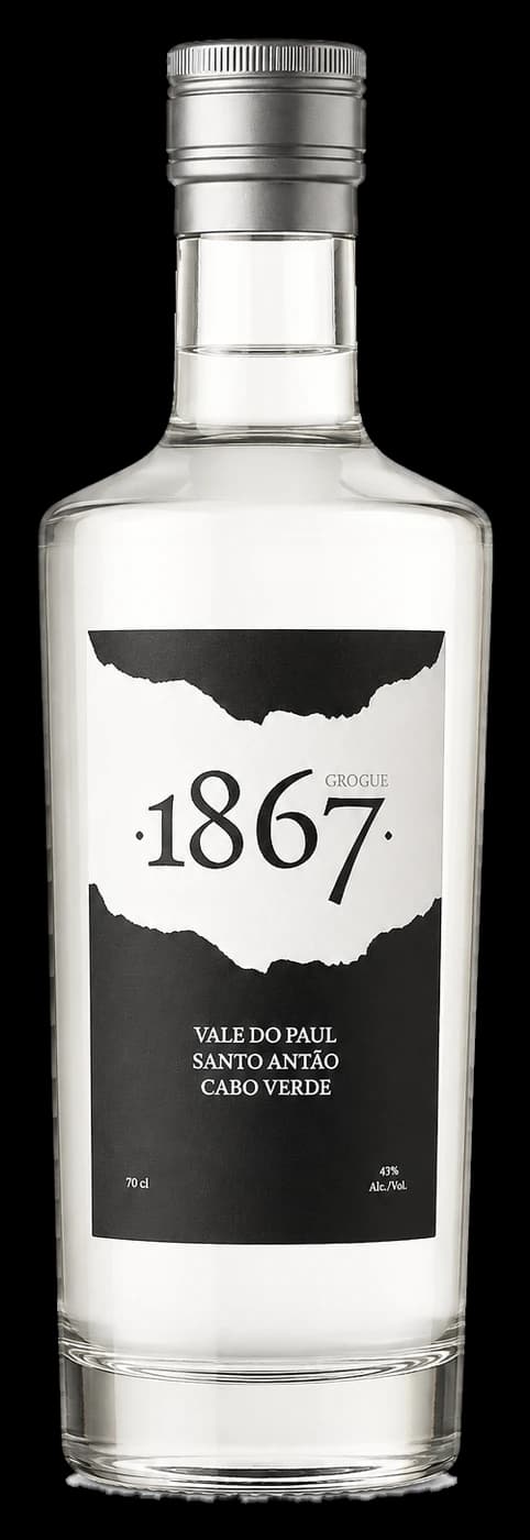 Garrafa Grogue 1867 Original com o rótulo da marca